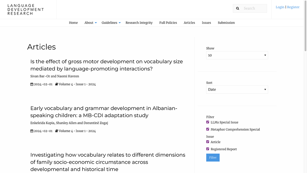 Language Development Research