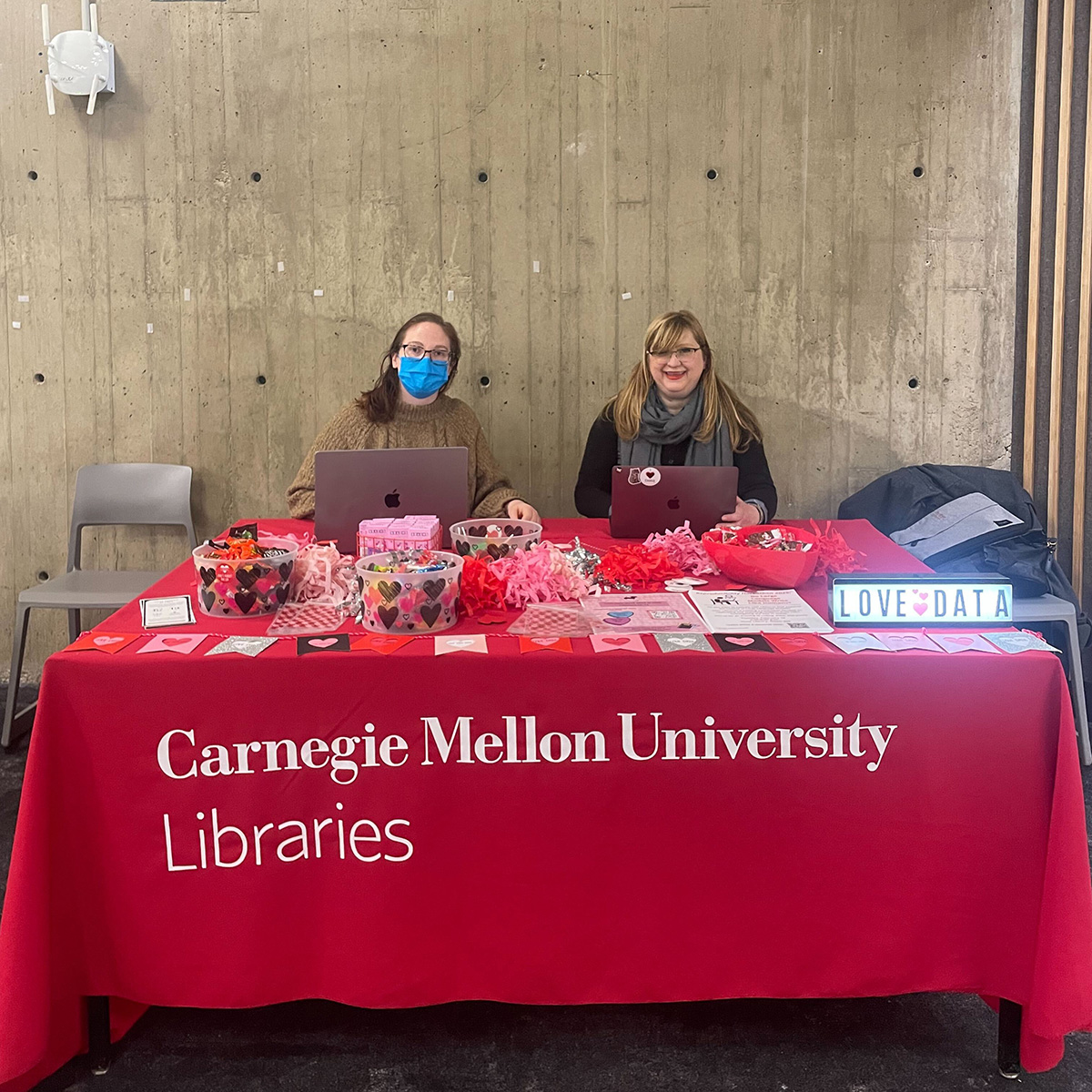 Data Education Librarian Emma Slayton and Data Deposit Coordinator Ann Marie Mesco held a tabling session in Sorrells Library on Feb. 12 from 10 a.m. to 2:30 p.m.