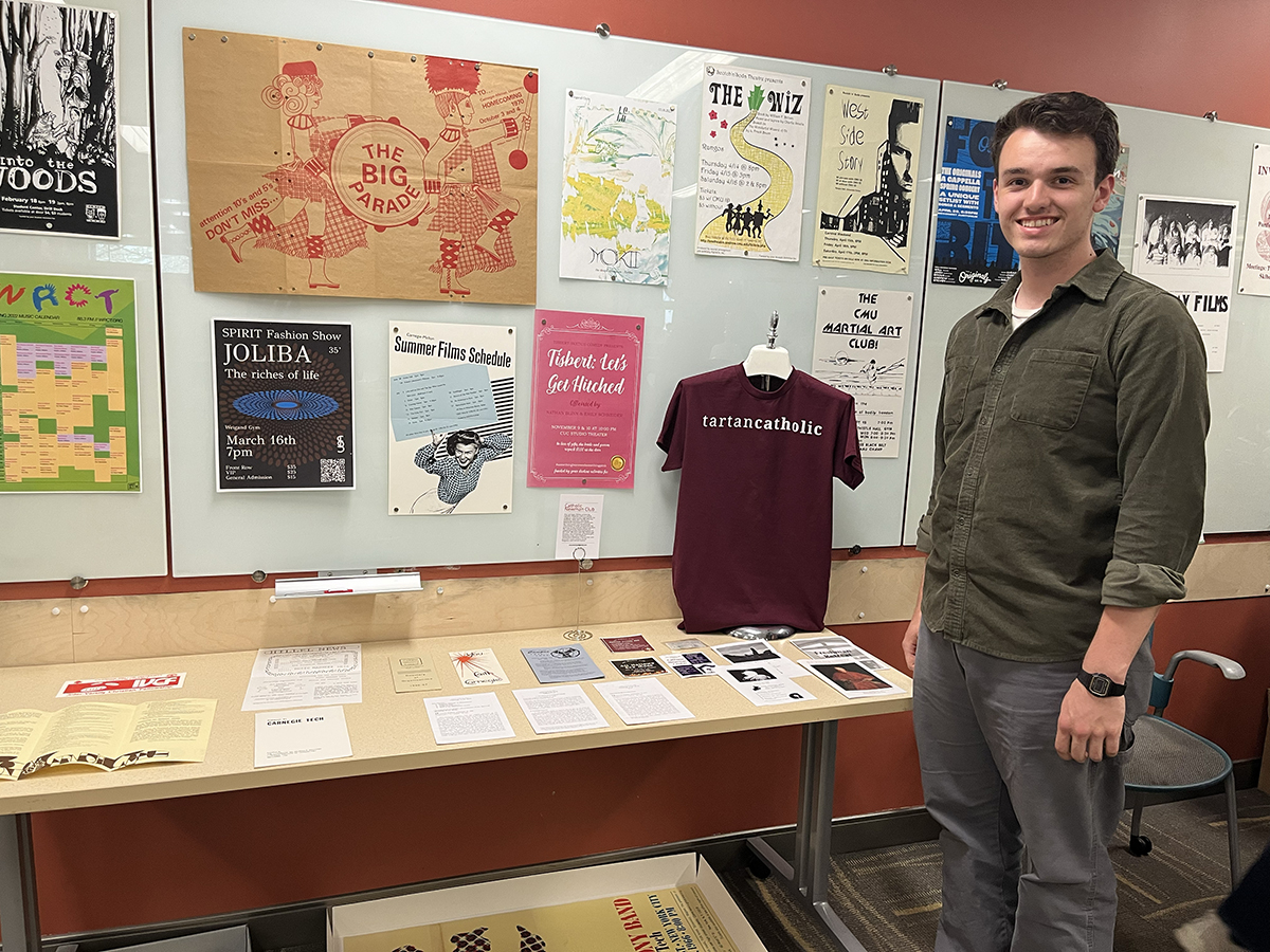 Nicholas Marshall, a senior studying philosophy and social and political history in Dietrich College, worked with the Catholic Newman Club and other religious organizations throughout the year to gather materials for the Archives.