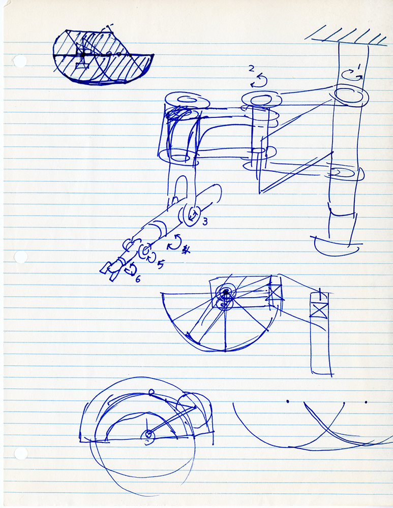Direct drive arm sketches, ca. 1983