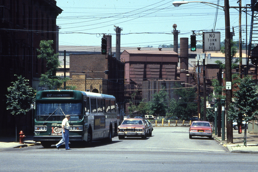 U.S. Steel Homestead Works, Open Hearth No. 5 (O.H. #5), view from town, May 1981. Photo from the Eugene Levy Photograph Collection, Carnegie Mellon University Archives