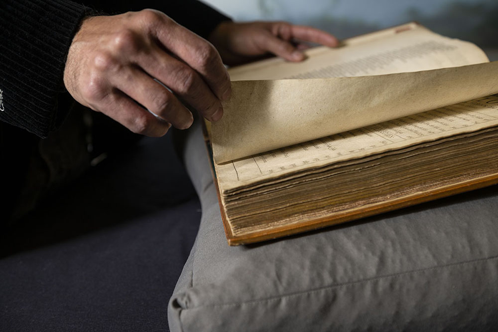 flipping old book