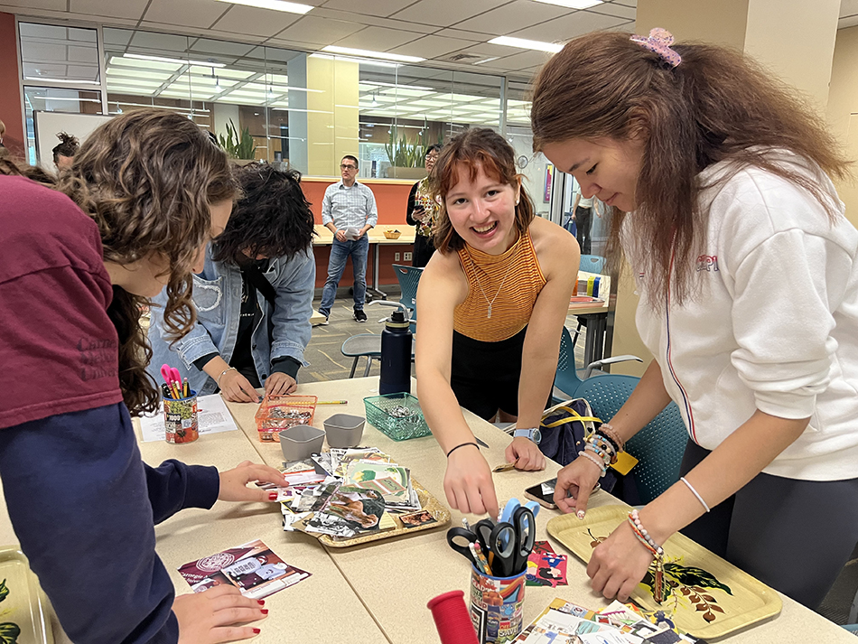 students making crafts